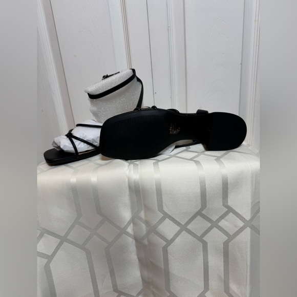 Soda Black Strappy Block Heels - Picture 5 of 9